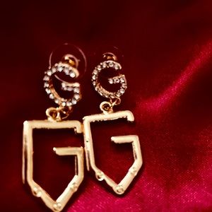 16k gold plated pretty rhinestone earrings